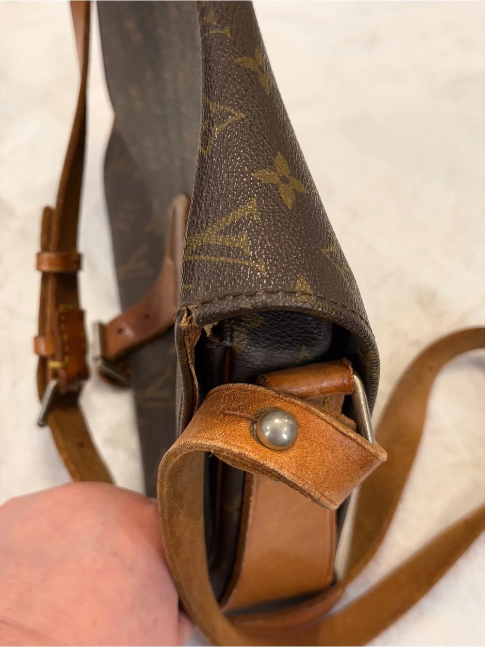 Louis Vuitton Monogram Cartouchiere GM Crossbody Bag Vintage LV Messenger Purse